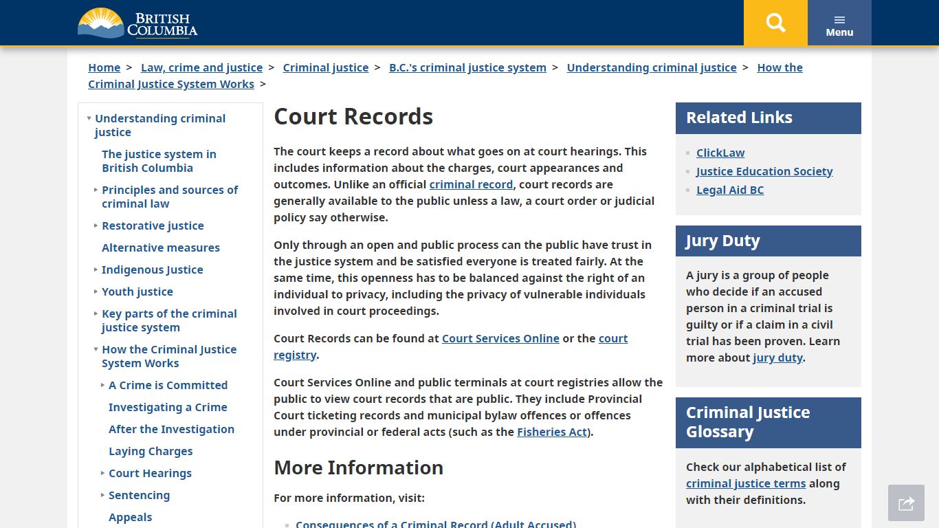 Court Records - Province of British Columbia